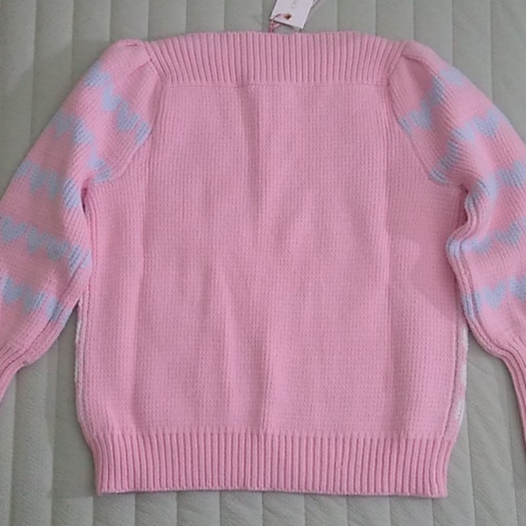 LoveShackFancy Gizela Pink Heart Pullover Sweater - Picture 10 of 12